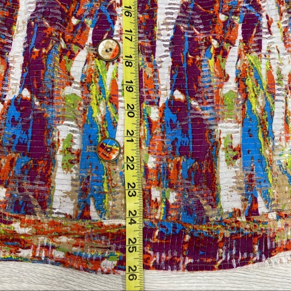 A la carte Womens Multicolor Abstract Art to Wear Button Up Jacket Size M - Picture 12 of 14